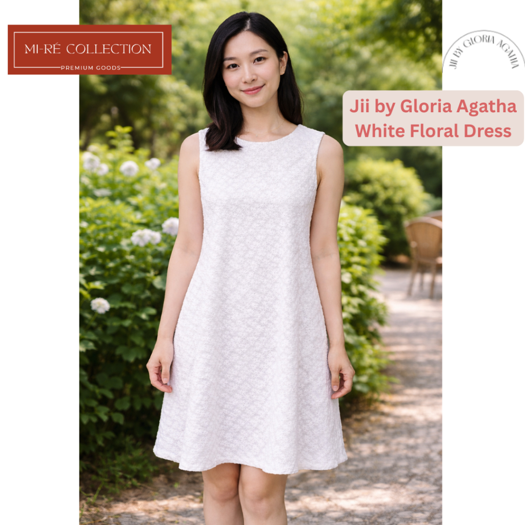 SALE *NEW* Jii by Gloria Agatha - White Floral Dress Woman/ Gaun Pesta/ Casual Wanita