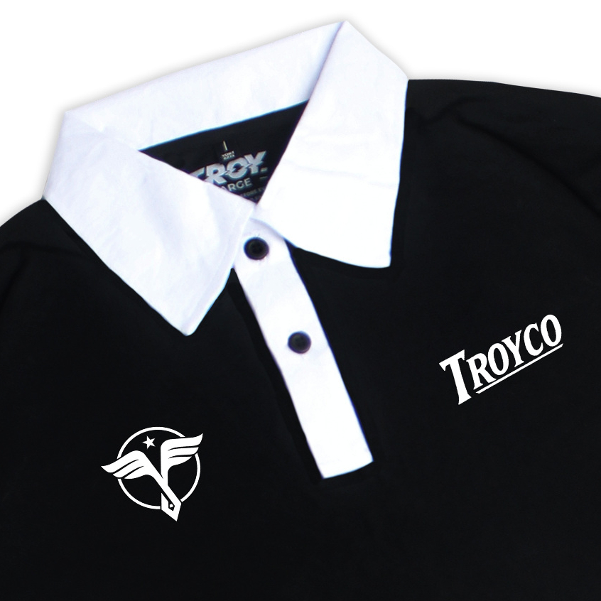 Troy Company Wangky Polo Shirt Black White Starlift - Kaos Polo Pria Hitam Putih WKD 3562