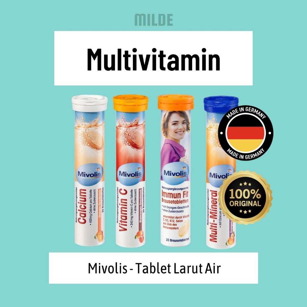 Supplemen Vitamin Harian Mivolis Effervescent Original Jerman Larut Air Made In Germany MILDE