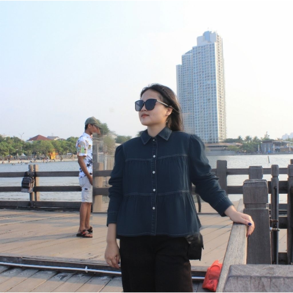 Navy Structured Blouse