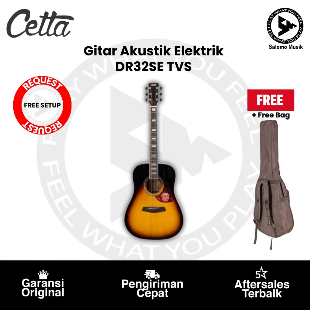 Gitar Akustik Elektrik Cetta DR32SE-TVS (G) + Gigbag