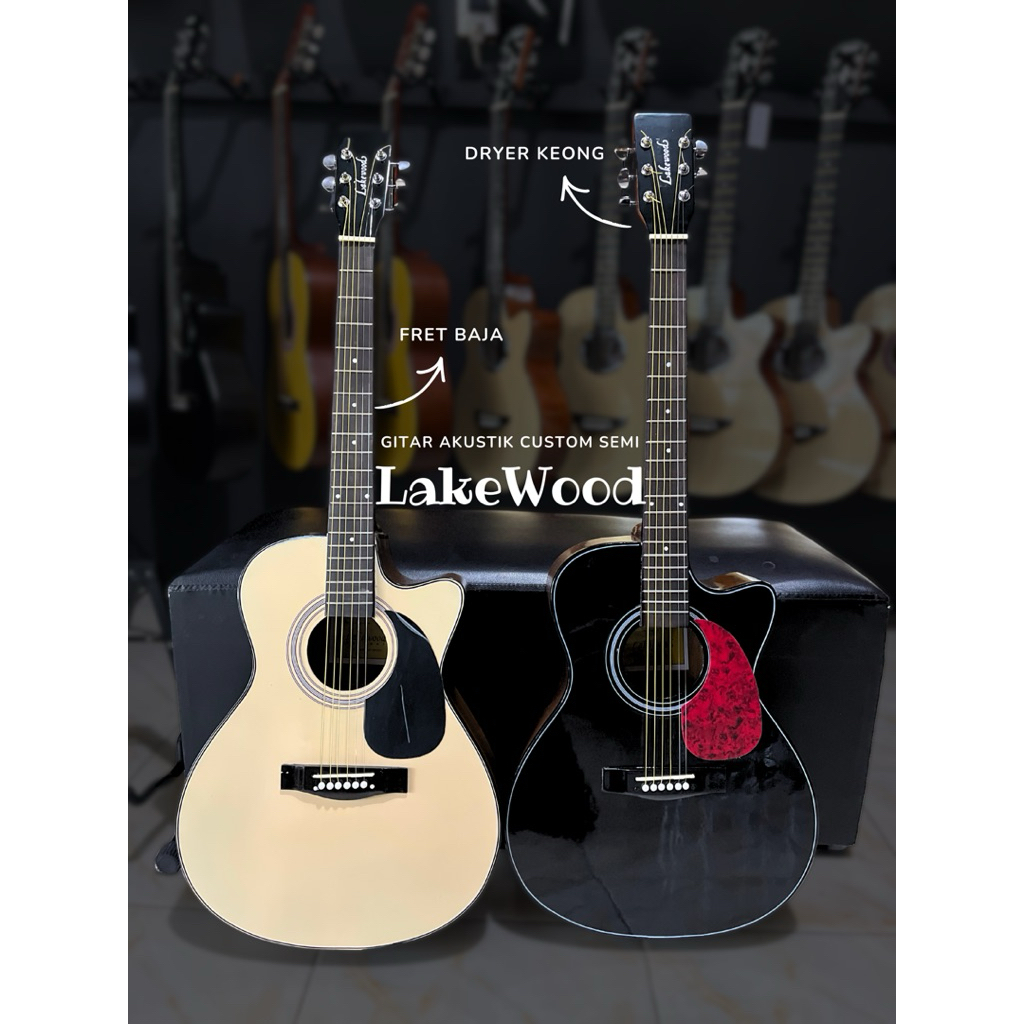 GITAR LAKE WOOD AKUSTIK CUSTOM, GITAR REPLIKA LAKEWOOD, GITAR AKUSTIK, GITAR AKUSTIK MURAH, GITAR LA