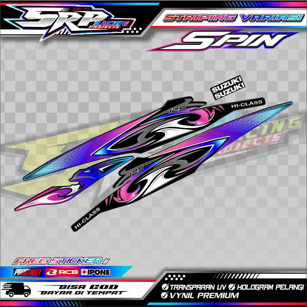 STRIPING VARIASI SUZUKI SPIN 125 / STICKER LIST VARIASI MOTOR SPIN 125