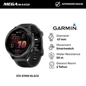 Jam Tangan GARMIN Pria Original GAR FORERUNNER 570 47MM BLACK