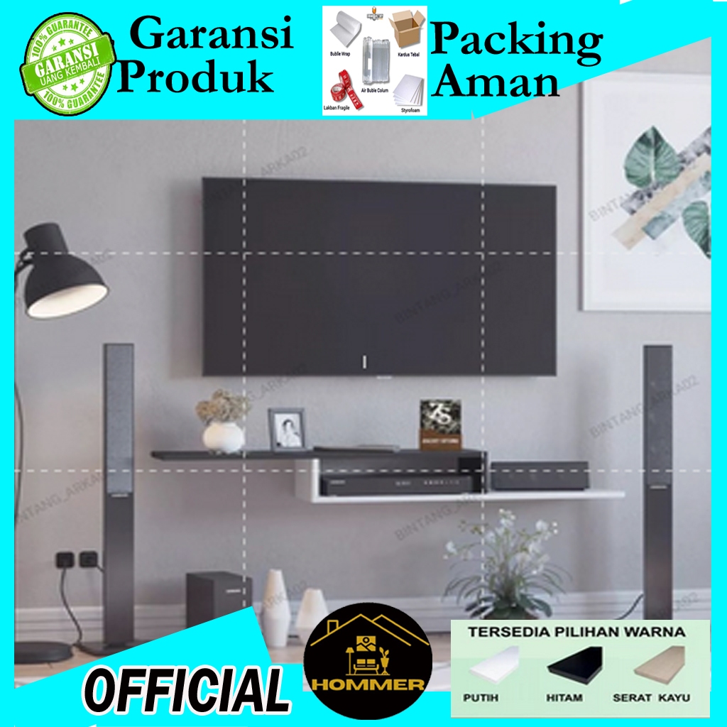 RAK TV GANTUNG MEJA TV RAK HIAS DINDING MELAYANG RAK SERBAGUNA