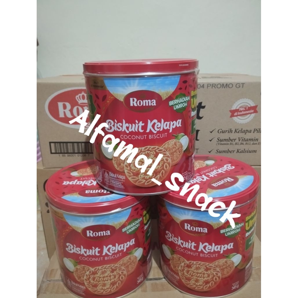 BISKUIT ROMA KELAPA KALENG 1 DUS 6X345gram