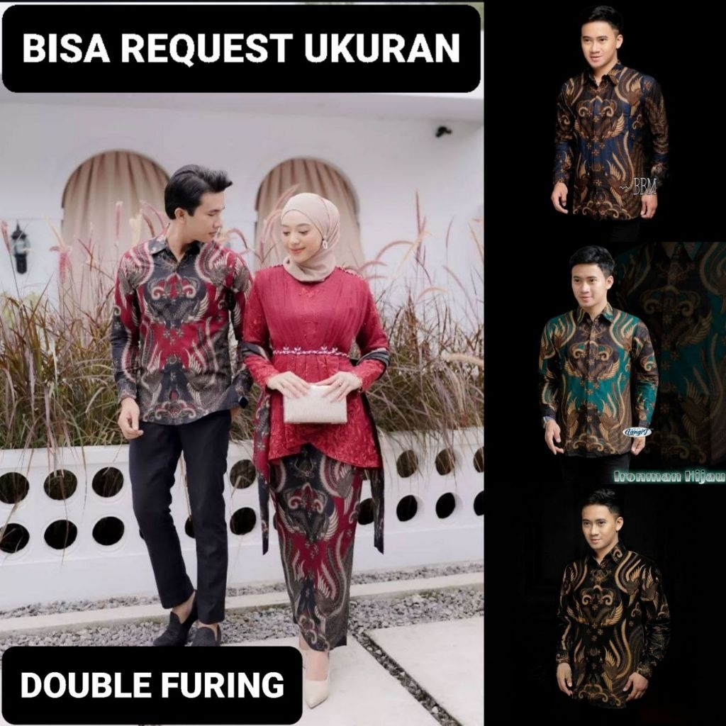 KEMEJA MOTIF IRON MAN & ROK LAPIS FURING / BAJU SERAGAM BATIK COUPLE PASANGAN SARIMBIT KELUARGA CUST