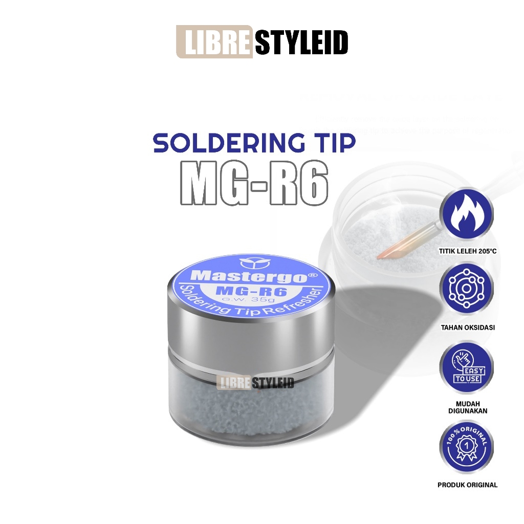 MASTERGO mg-r6 solder tip refresher original - pembersih mata solder hitam anti oksidasi - regenerat