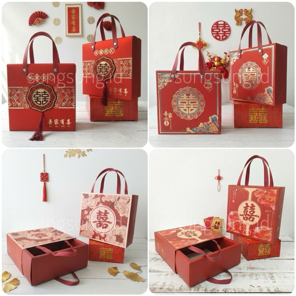 Paper Bag Souvenir Chinese Wedding / Paper Bag Sangjit / Kotak Souvenir Sangjit