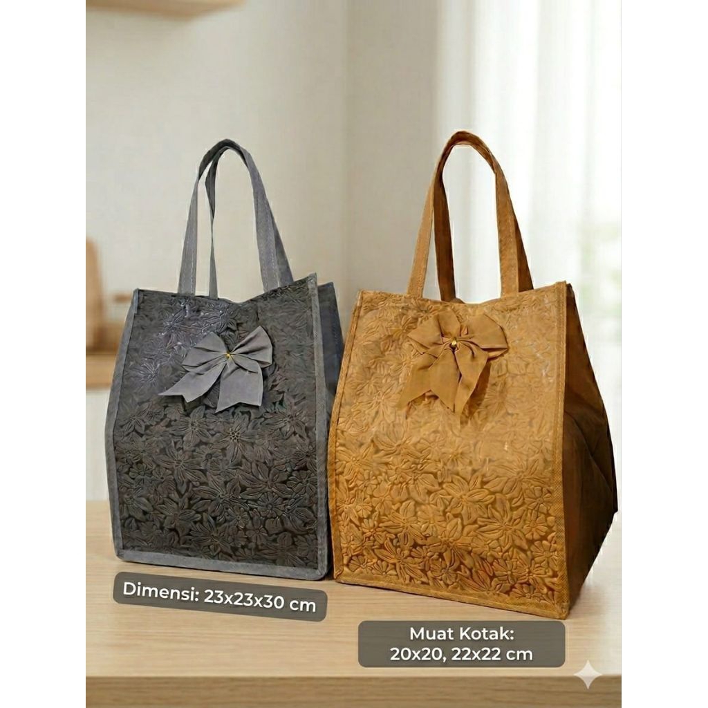 Tas Hajatan 6 Pcs / Tas Goodiebag / Spunbond Embos