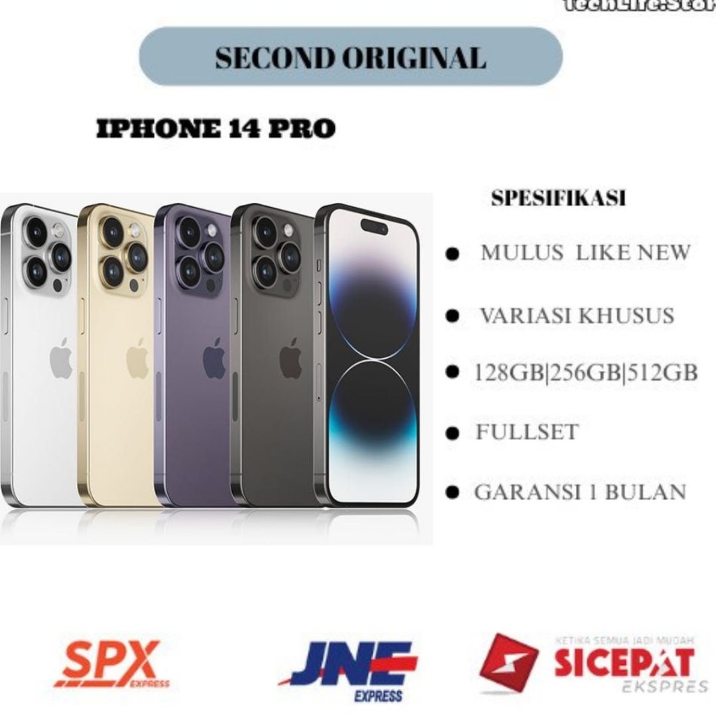 iphone second 14 pro variasi khusus minus  512gb|256gb|128gb original fullset mulus like new