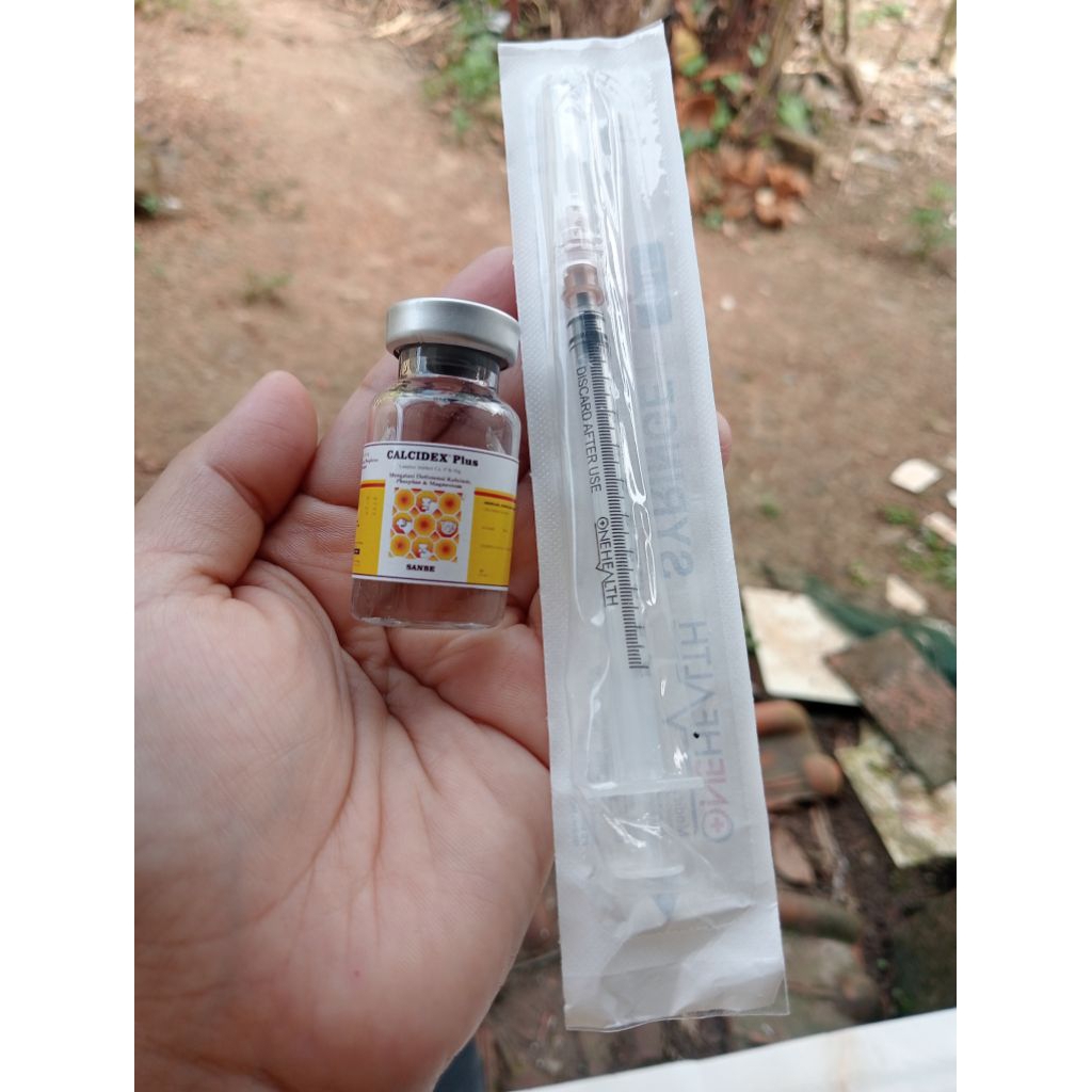 CALCIDEK PLUS 10 ml gratis suntikan 1 ml obat lemas,sakit parah ,kaku untuk kambing ,sapi,anjing dan