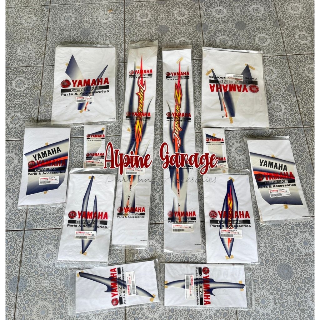 Striping Sticker Jupiter Z CW Cast Wheel 2004-2005 Biru Putih Original Yamaha