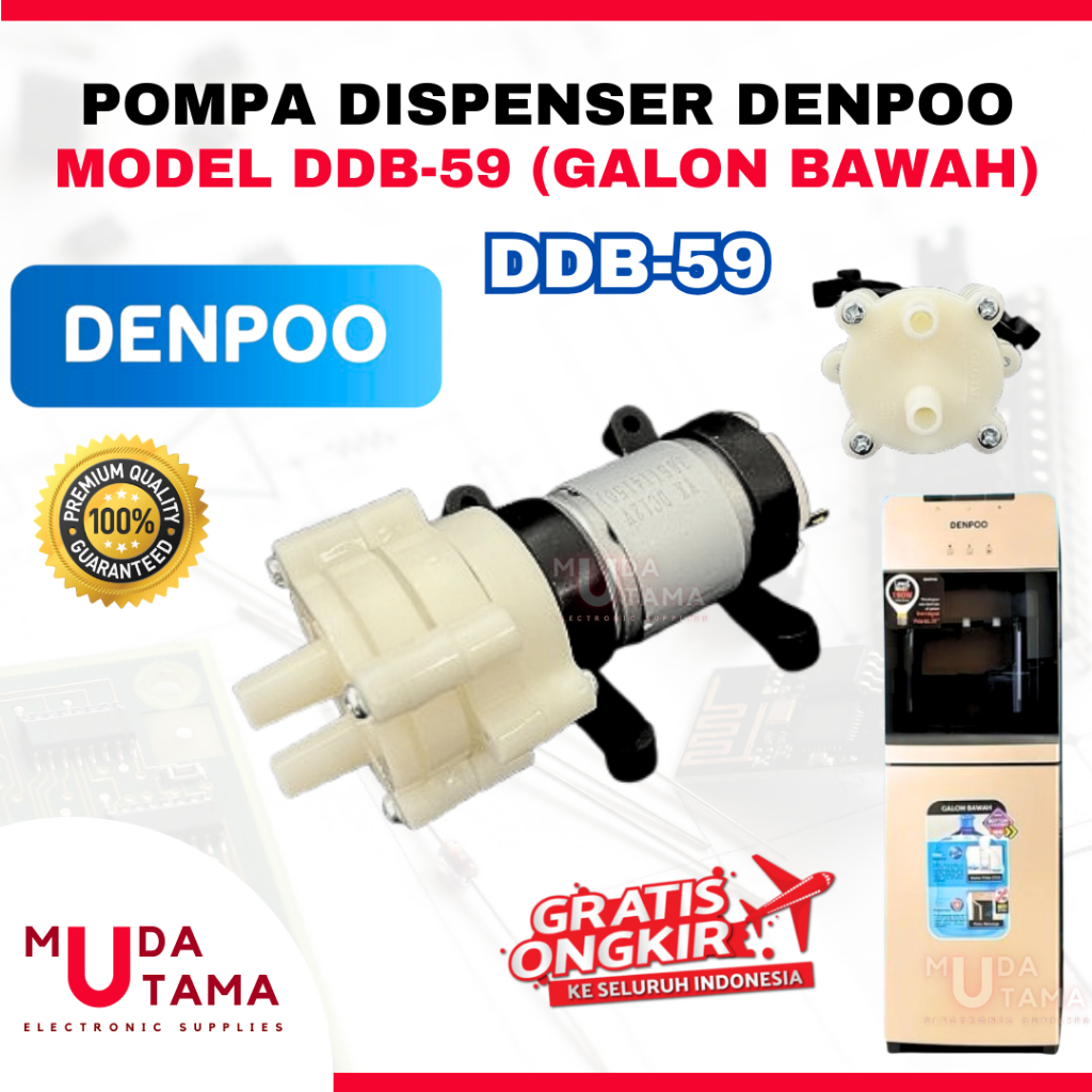 DINAMO POMPA DISPENSER DENPOO DDB-59 GALON BAWAH 12 Volt | MOTOR DISPENSER GALON BAWAH DENPOO DDB-59