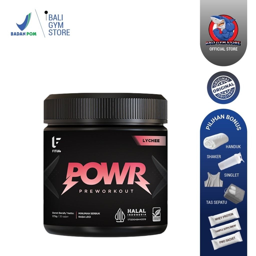 Fitlife POWR 35 Servings - Pre Workout PWO Supplement Fitness Gym