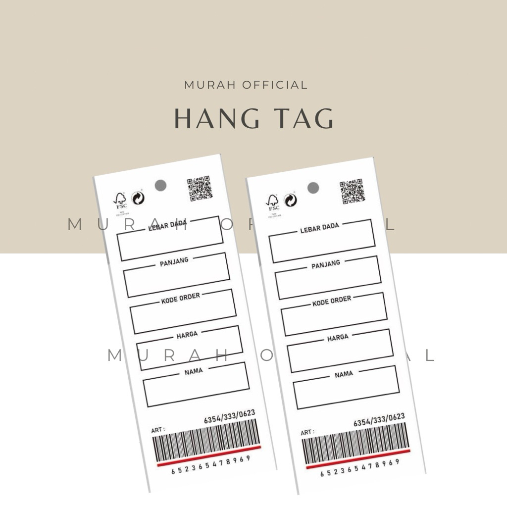 GROSIR hang tag baju label tag baju dan tali Hang tag barcode tag brand uniqlo zara hnm mango tag pa