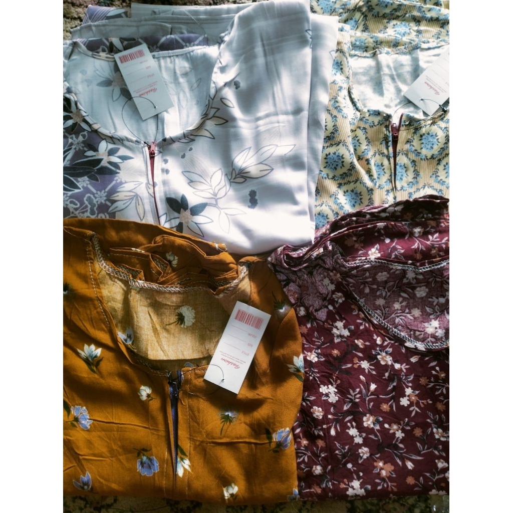 Daster Jumbo Rayon  busui, Adem & Longgar — Ada Rijek/minus pada Motif