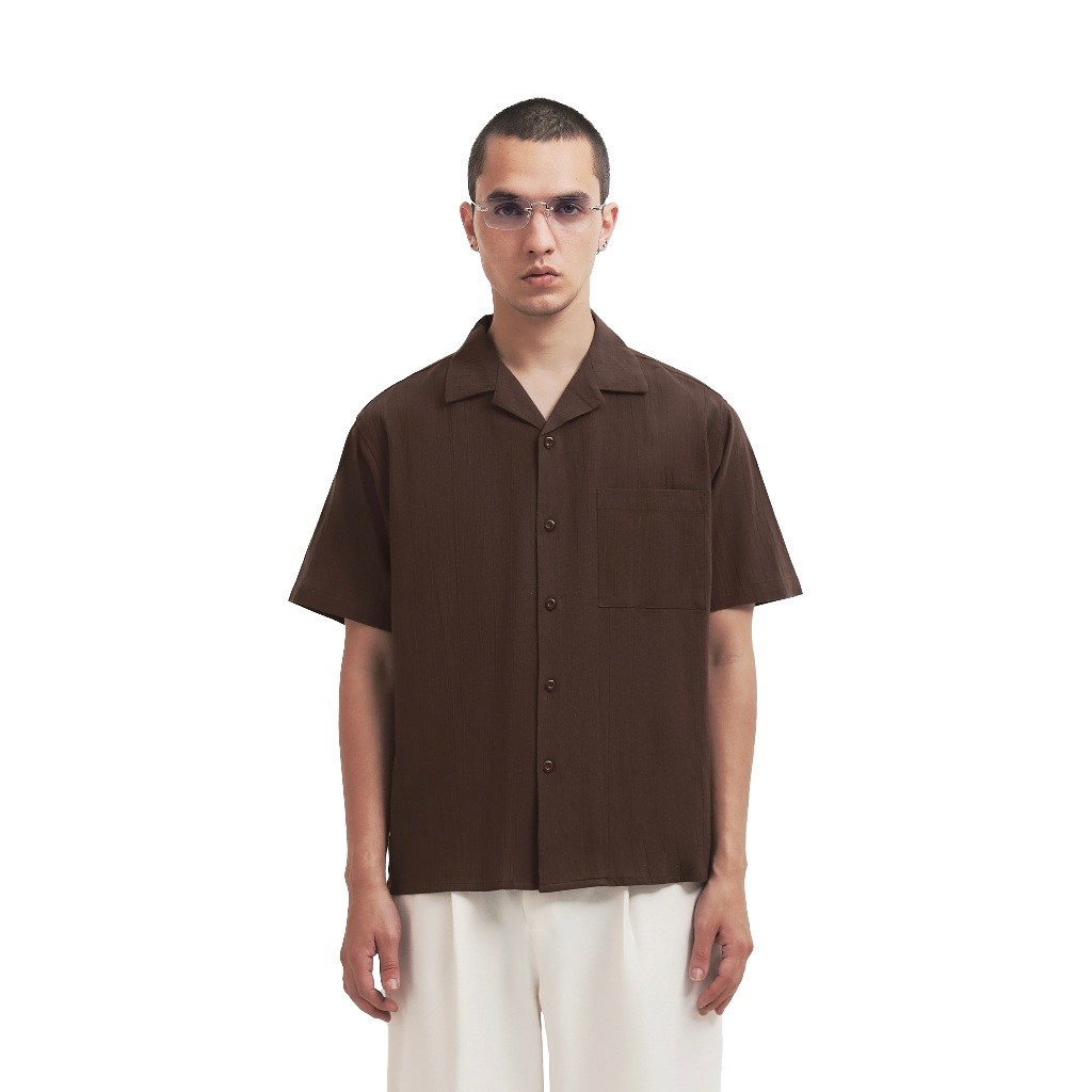 CELANASTUDIO Kemeja Linen Cuban Pria | Bowling Shirt