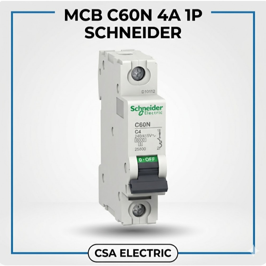 Schneider Electric MCB Multi9 C60N 1P 4A 6kA Original Industrial Grade
