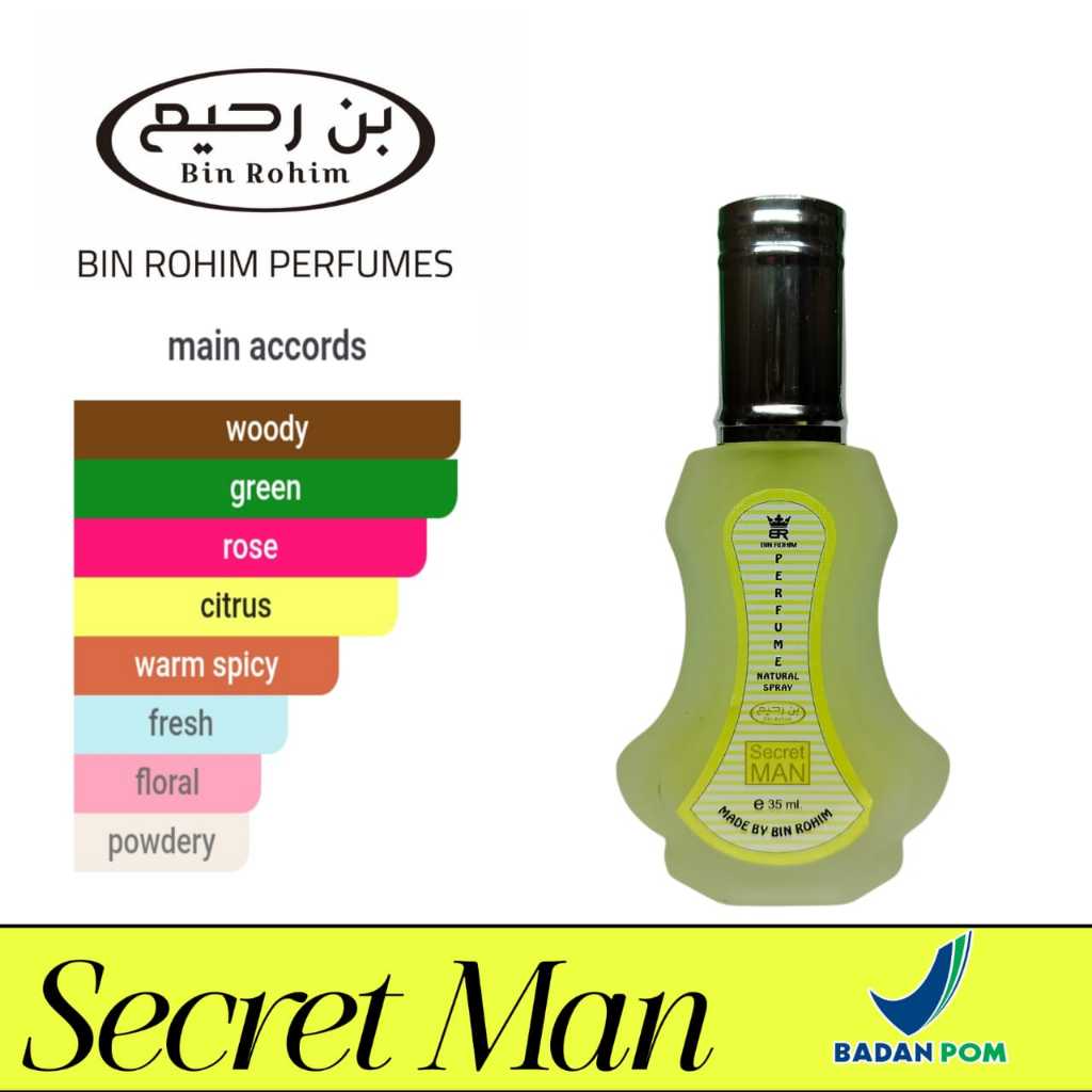 BIN ROHIM Parfum Secret Man EDP Tahan Lama Fragrance Oil Botol Kaca