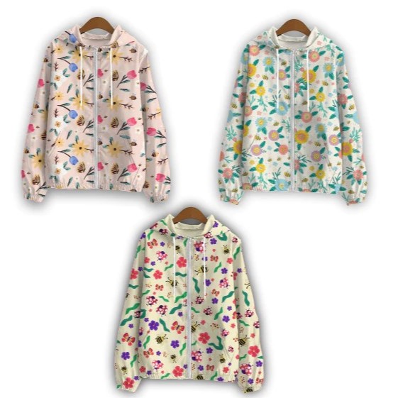 JAKET PARASUT WANITA MOTIF TERBARU | OLARAGA | FULL PRINTING | JAKET Dewasa pulprin