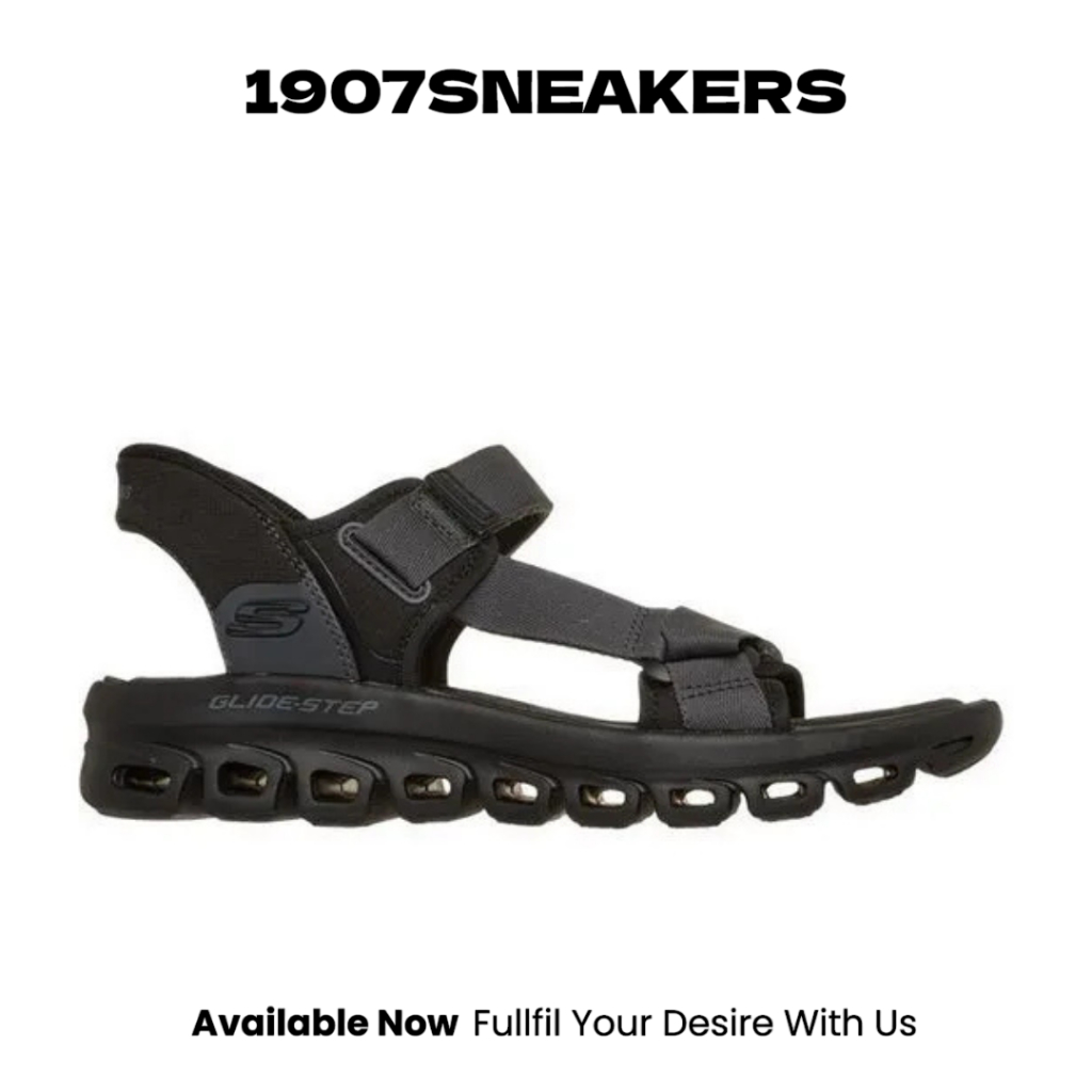 Sepatu Sendal Pria Skechers Glide Step - Black SKE233382BBK