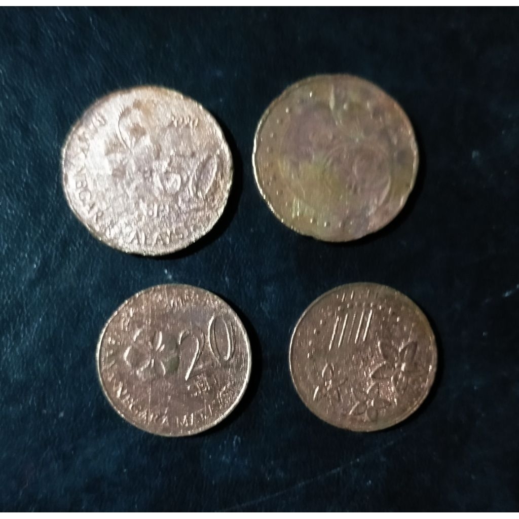koin Malaysia 20 sen/50 sen malaysia kuning jelek
