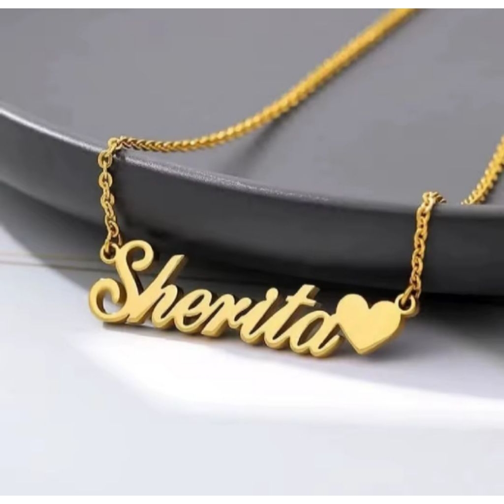 kalung ukir nama anak anti karat