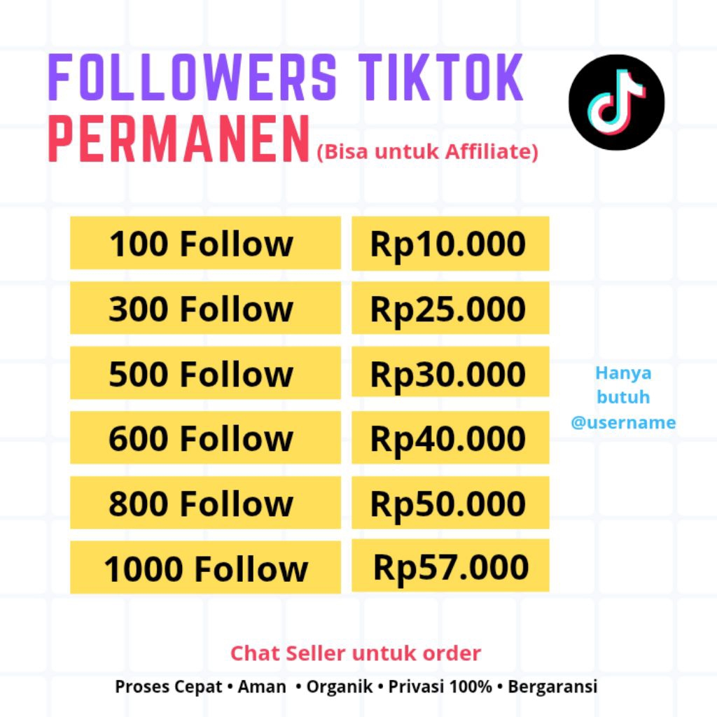 Followers TikTok Permanen