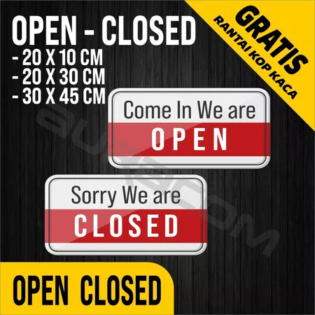 COD,OPEN CLOSED Akrilik siap Pakai/Acrylic Open Closed Design Retro / Custom-FreeDesign ( A 336 )