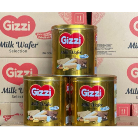 GIZZI Milk Wafer Selection 240gr Perpaduan Kurma Susu Coklat Susu Marie Susu Kaleng Emas