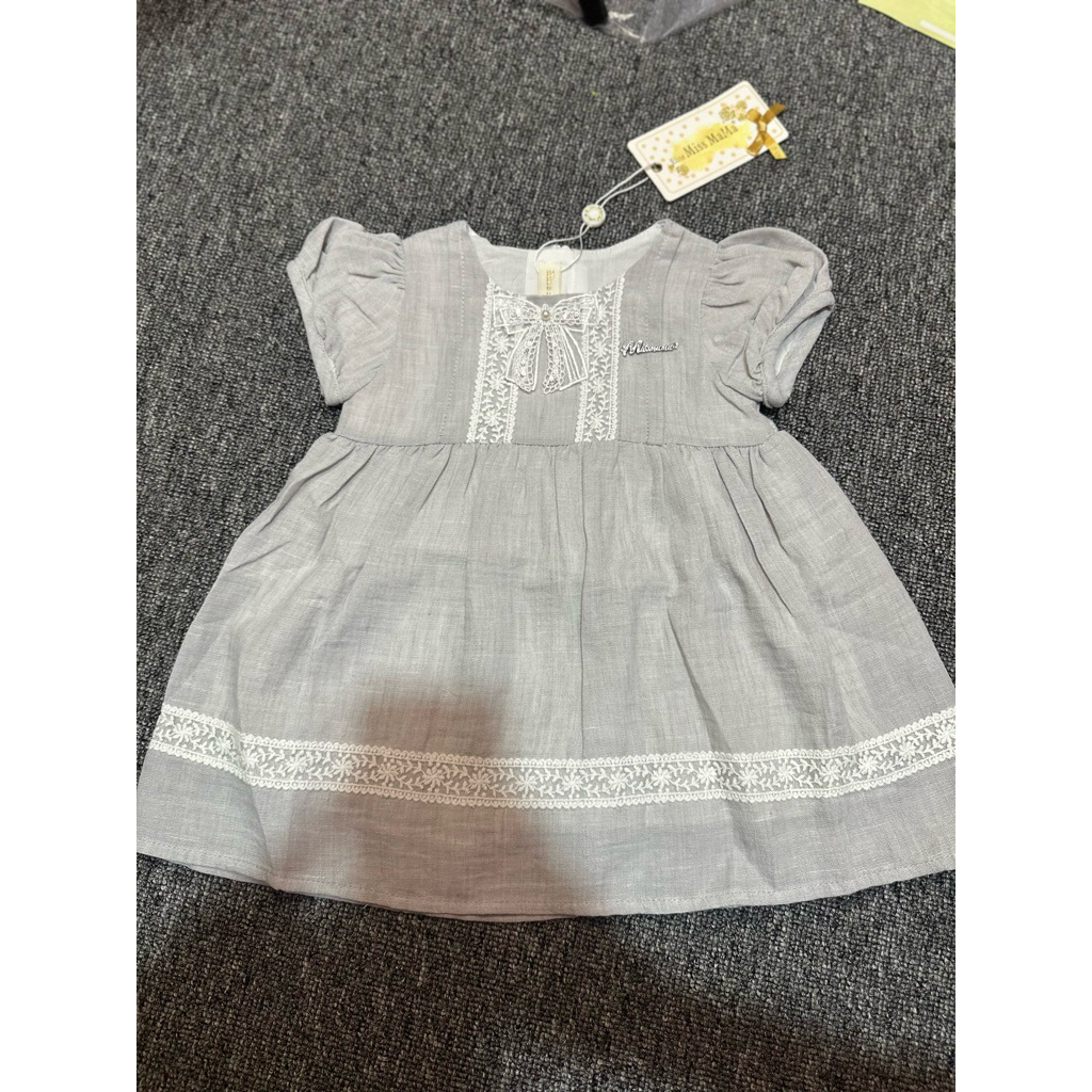 Elite Miss Mama Dress Mewah Abu-Abu