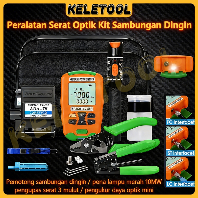 AUA-7S Alat Serat connector fiber optik toolkit set ftth kit kabel fo set toolkit set ftth paket fib