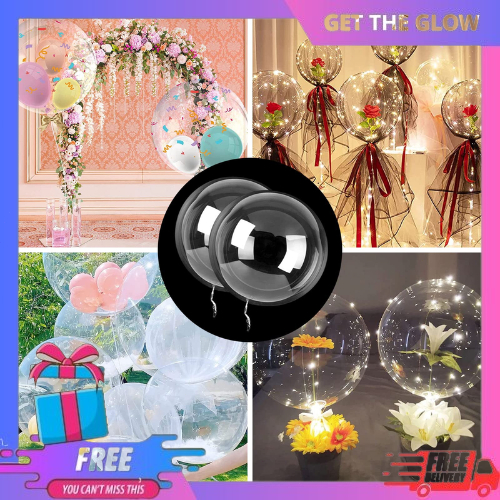 Balon Bobo 50 Buah Tiup Transparan Ukuran 10/13/18/24/36 inci Balon Bobo Clear Pvc Perlengkapan Pest