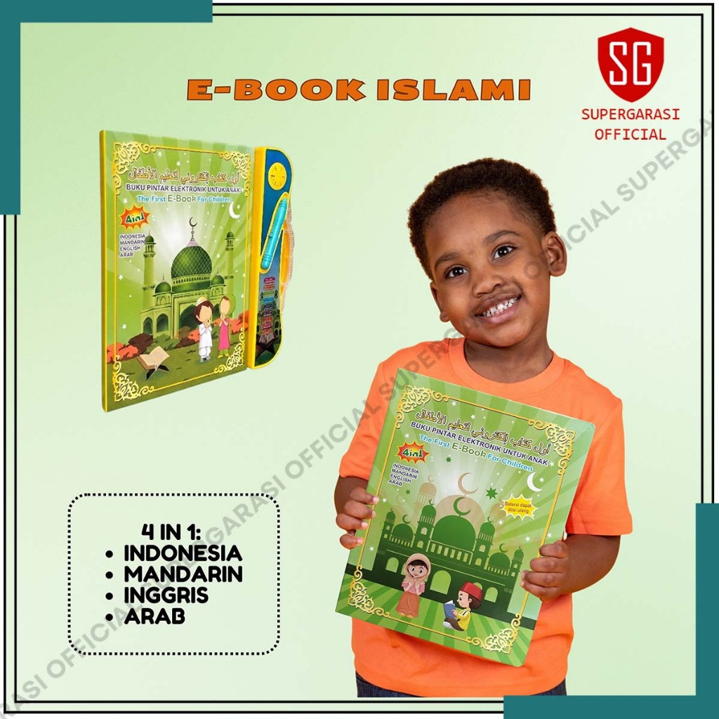 Smart Ebook Bersuara E-Book Muslim Buku Belajar Anak 4 Bahasa Mainan Edukasi Anak
