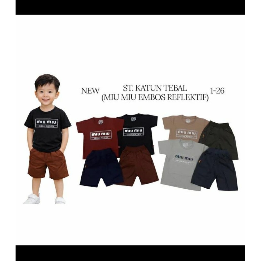 GROSIR 3 lembar/ 1 seri ,,terbaru setelan  anak laki-laki  merek gugo