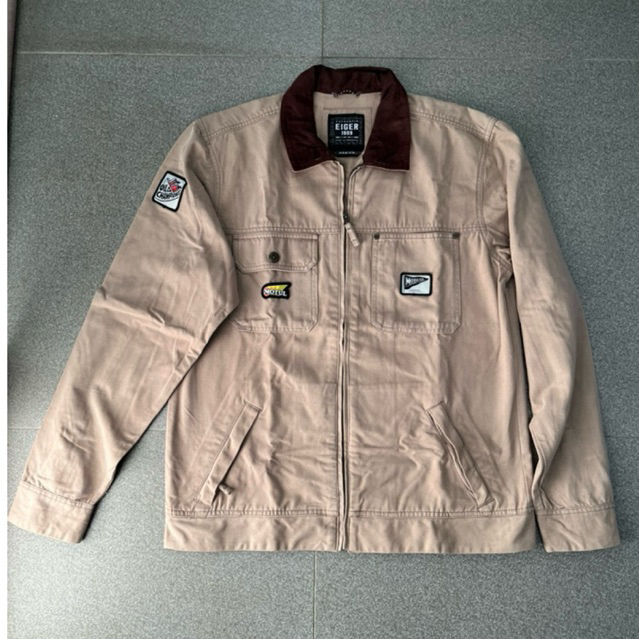 work jacket bogota plus patch motorcycle preloved
