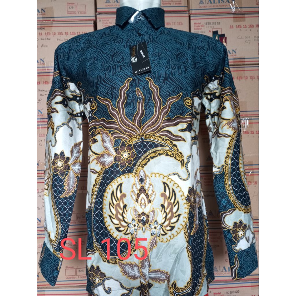 Alisan kemeja batik lengan panjang  slimfit terbaru