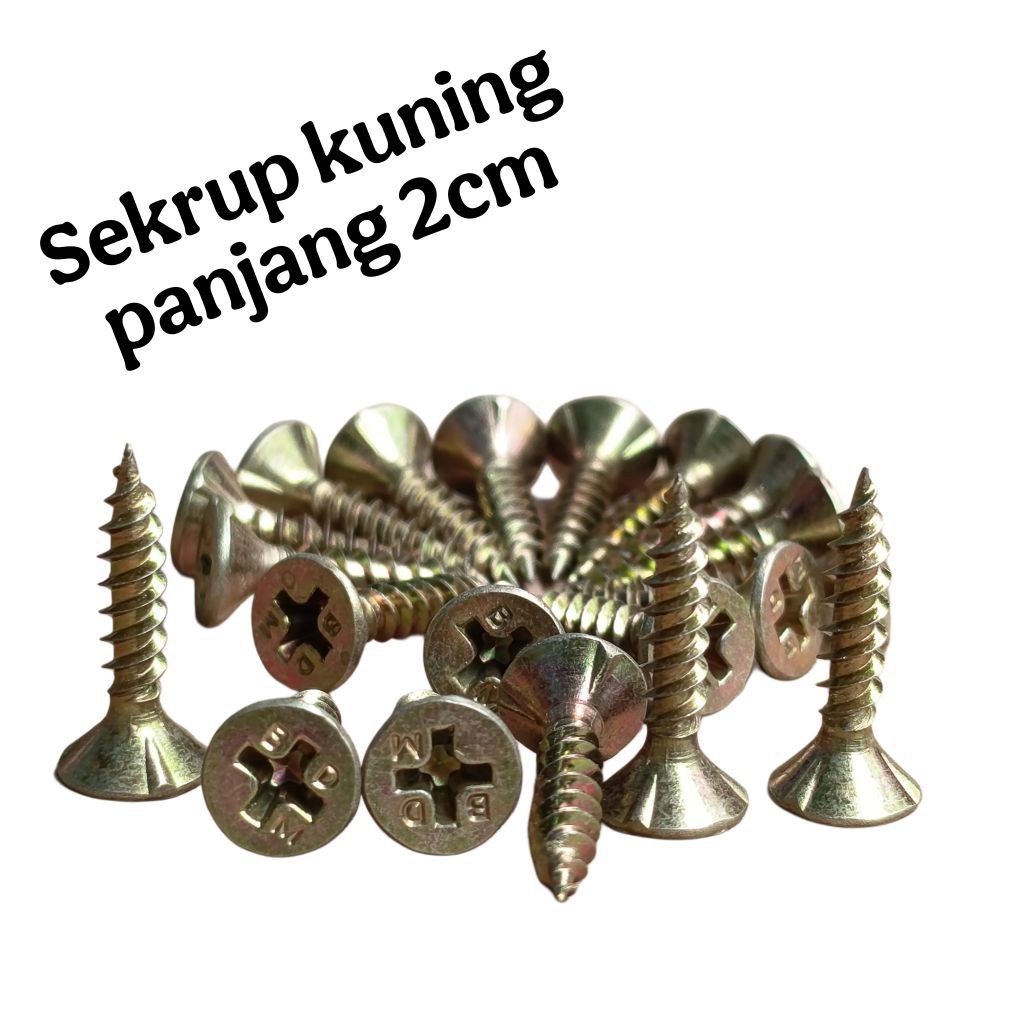 Sekrup gypsum sekrup GRC sekrup kayu panjang 2cm paket isi 100pcs