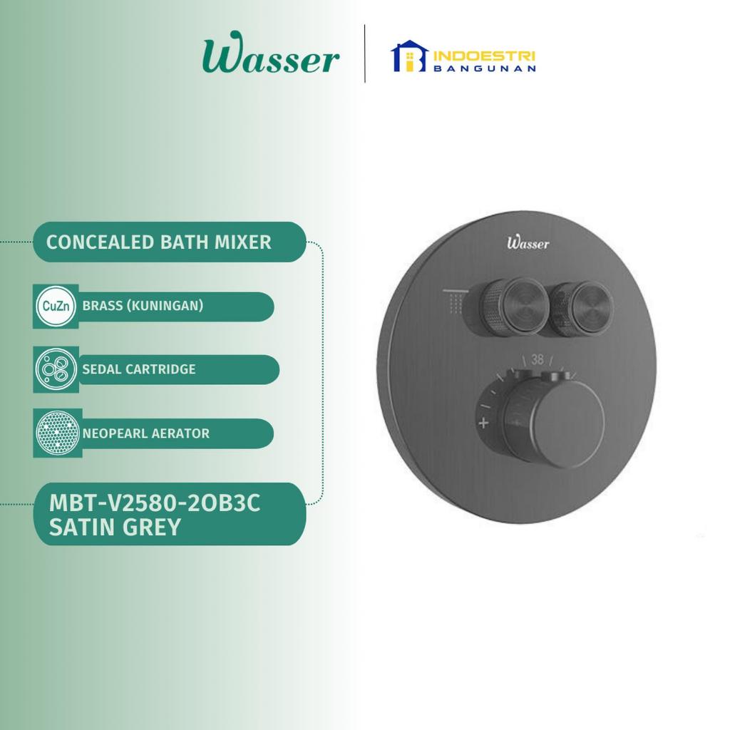 Kran Tanam Shower Mixer Wasser MBT V2580 2OB3C Satin Grey / Wasser Thermostatic Concealed Shower Mix