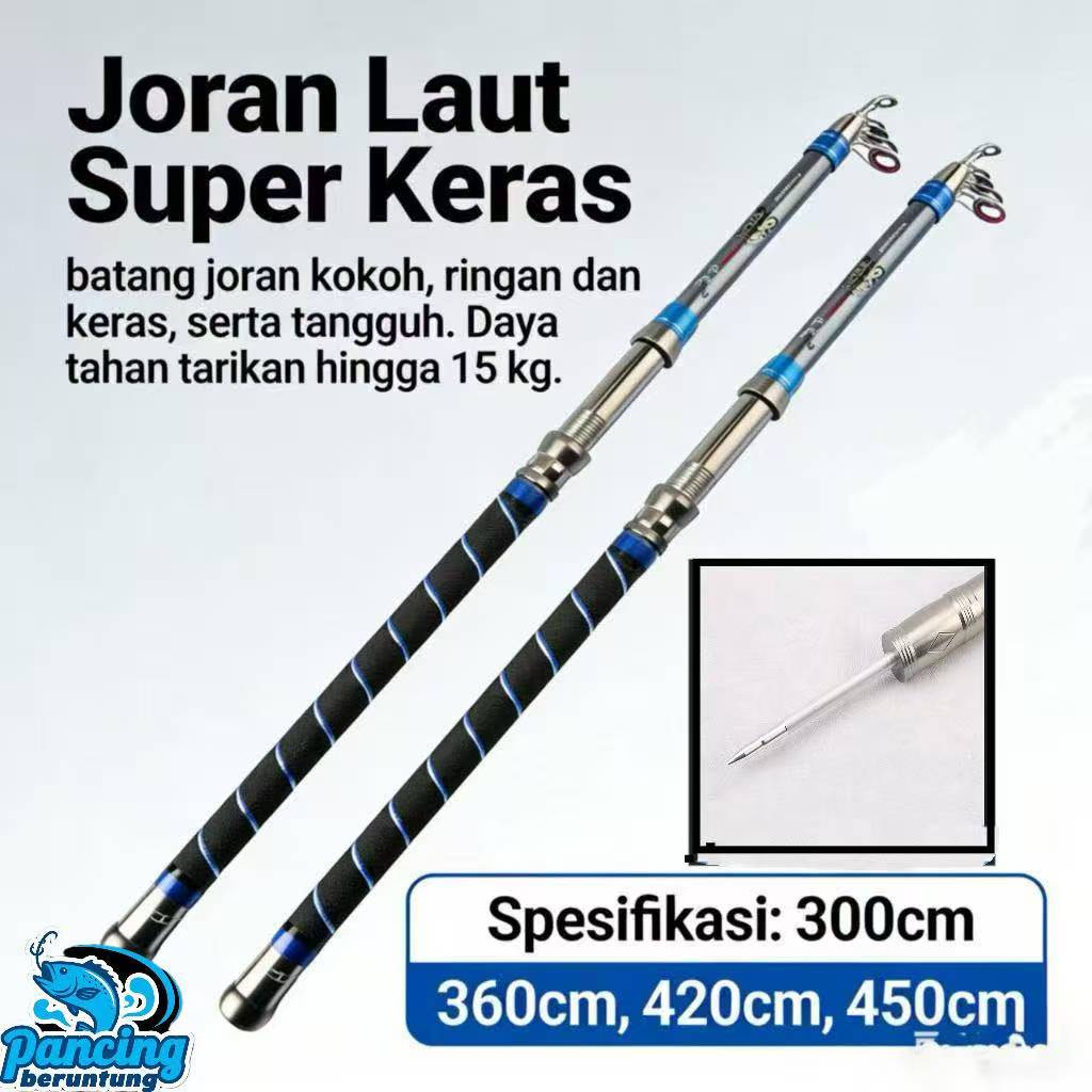 Joran Pancing Laut Karbon Fiber Super Keras Model Baru, Bisa Lempar Jauh, Dilengkapi Pegangan Anyama