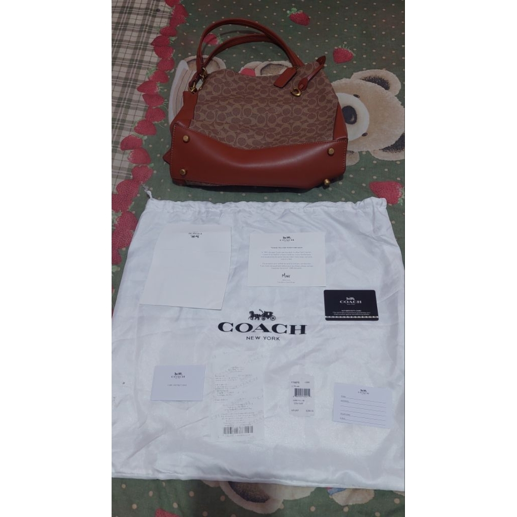 PRELOVED-Coach Tas Wanita Sholder Bag Dalton In Signatur Canvas Brown