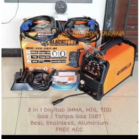 BLACKFOOT MESIN Las 3 fungsi Alumunium Besi Stainless CO2 ARGON MIG MMA