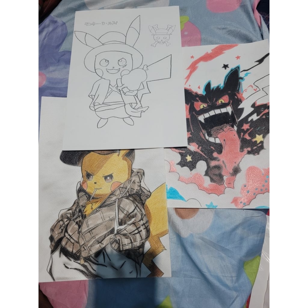 Lukisan Pensil/Sketsa Wajah/Lukisan Custom/Gambar Pokemon,One Piece & Anime lainnya
