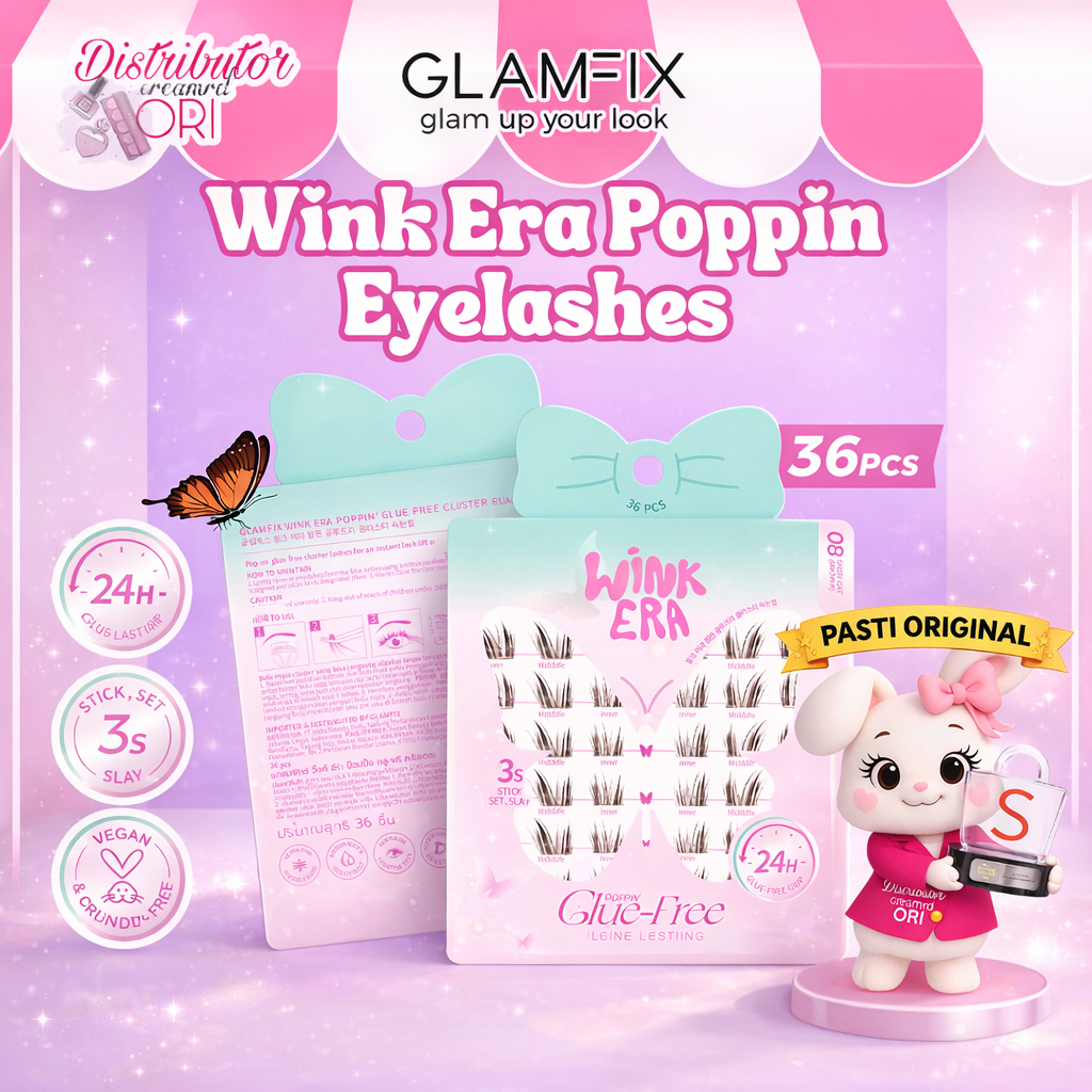 GLAMFIX Eyelash Extension Individual Lashes Langsung Tempel 9-14mm Tanpa Lem | Distributor Cream Ori