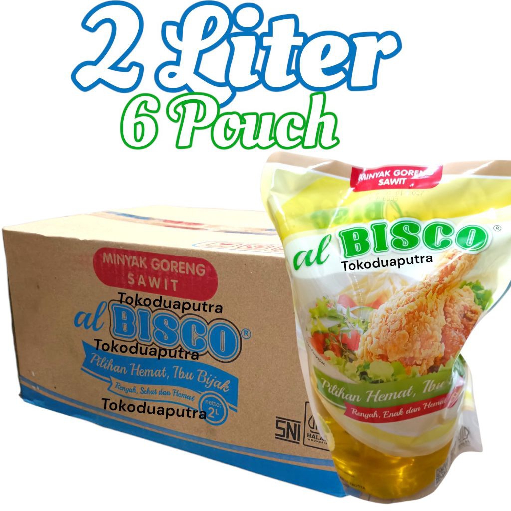 Minyak Goreng Sawit Albisco 2 Liter X 6 Pouch / Minyak Al bisco 2 Liter / Minyak sayur Murah / Minya