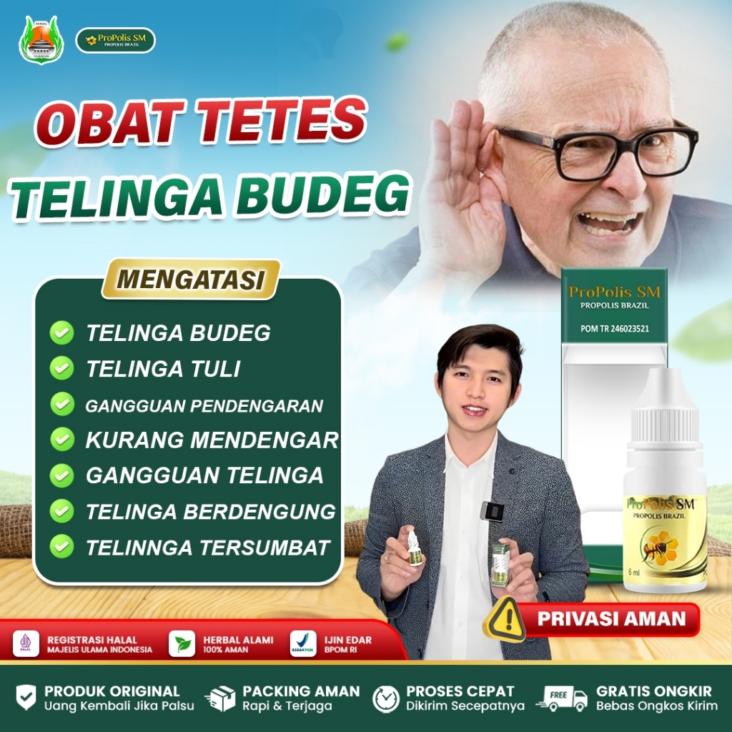 Cairan Pembersih Kotoran Telinga Obat Tetes Kuping Tersumbat Budeg Gatal Congek Berair - Propolis SM