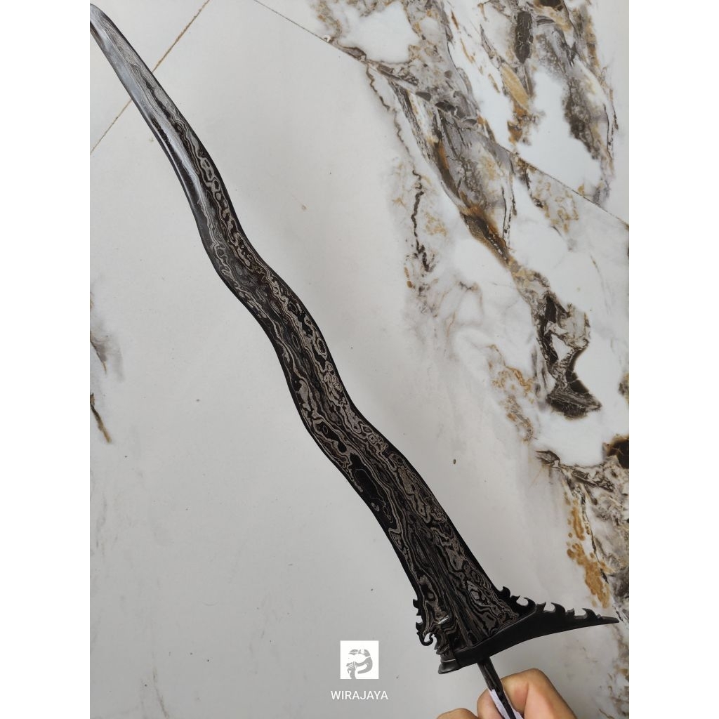 KERIS BALI LOMBOK LUK 5 PANJANG 43CM PAMOR WOSWUTAH