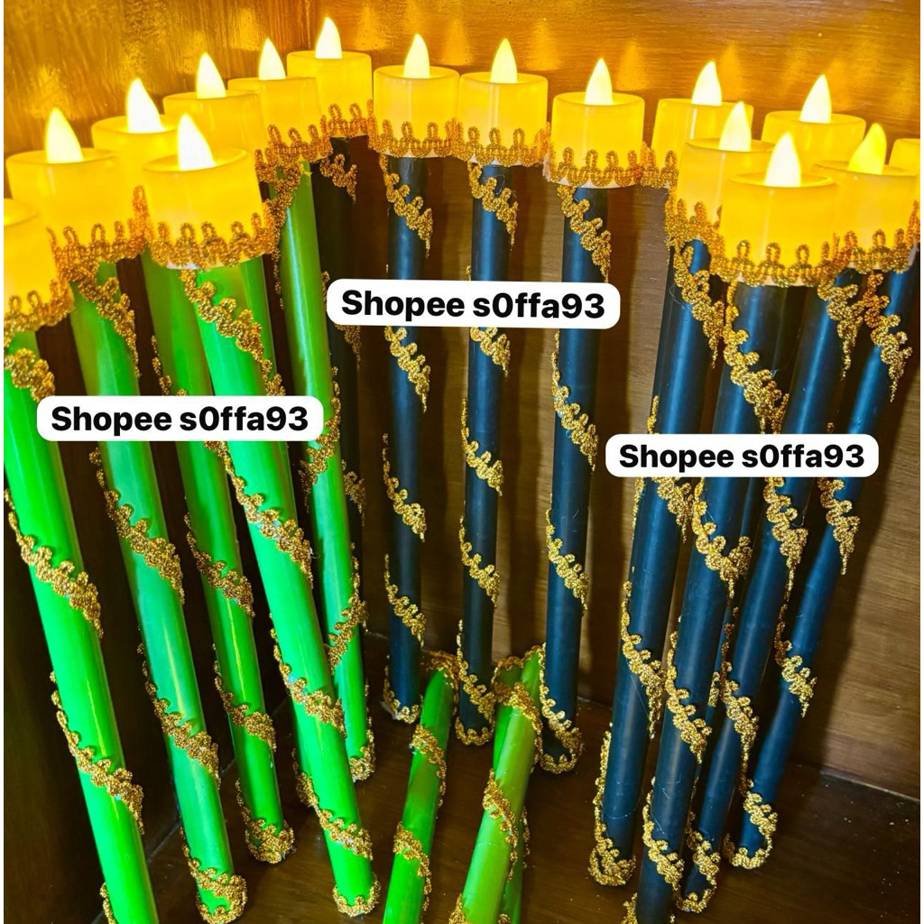 OBOR ELEKTRIK / LAMPU OBOR LED / OBOR TAKBIRAN / pawai obor / mainan anak murah / karnaval / Hijau l