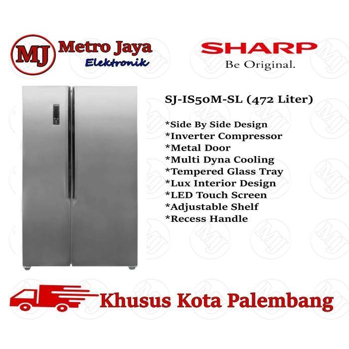 Kulkas Side By Side 2 Pintu Sharp SJ-IS50MA-SL Inverter SJIS 50 MASL 472L